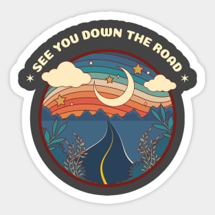 See You Down The Road Van Life Moon Sticker